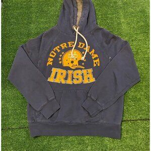 Notre Dame Fighting Irish hoodie small Retro mens blue sweatshirt football